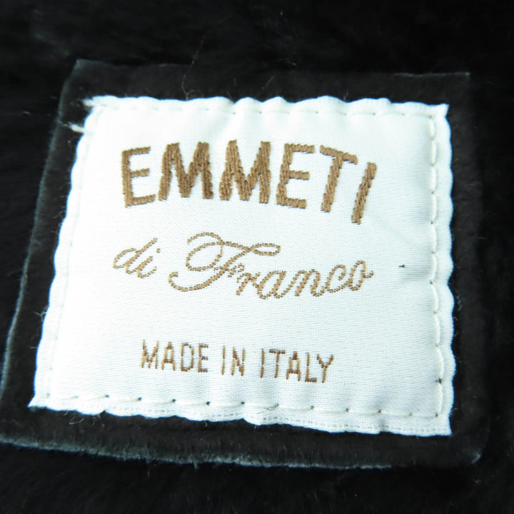 極美品☆EMMETI エンメティ ムートン切替 トグルボタン ダッフルコート ダウンコート ブラック 40 イタリア製 正規品 レディース