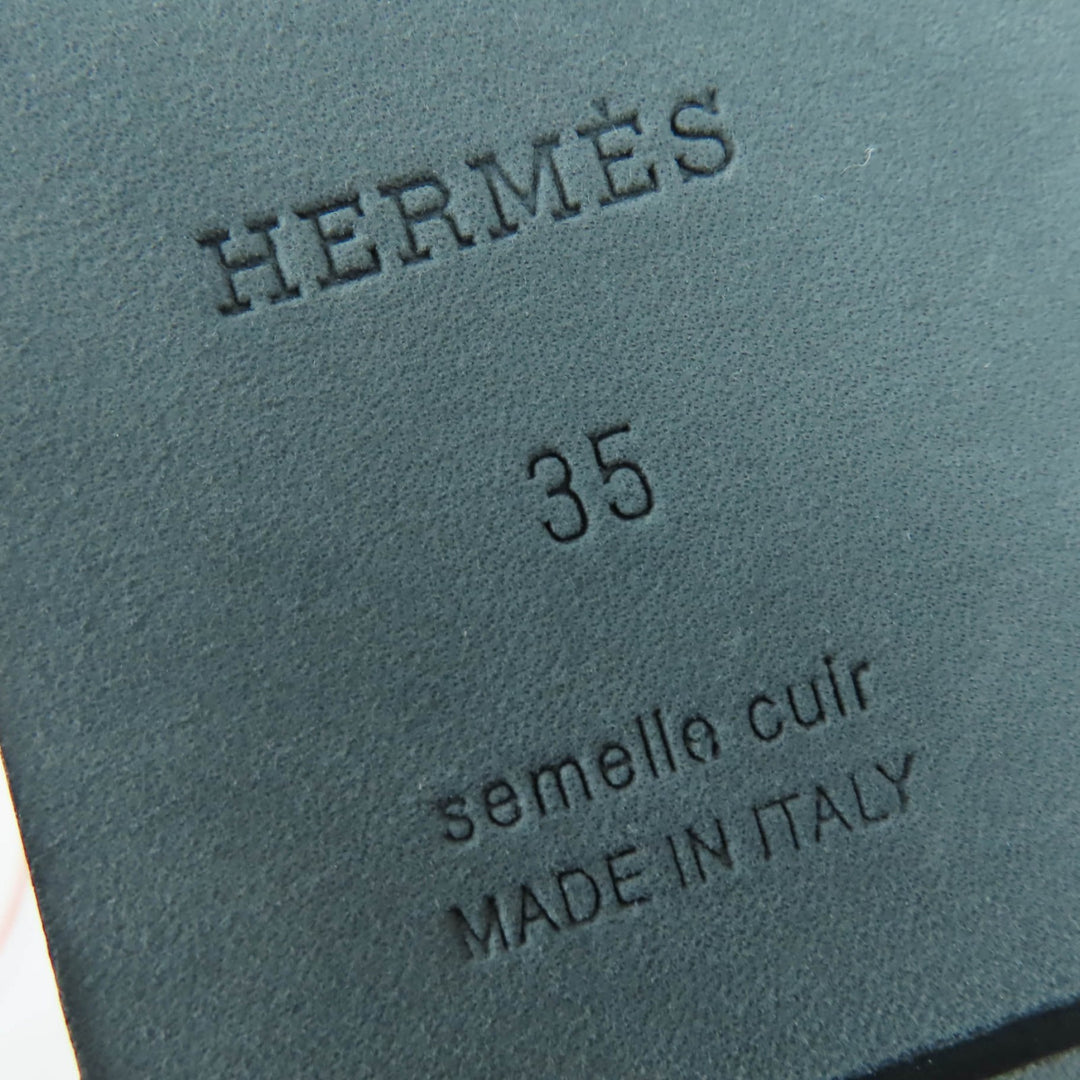 未使用品☆HERMES エルメス アルモニ シルバー金具 H金具 アンクルストラップ レザー サンダル ブラック 35 箱・保袋付 伊製 レディース