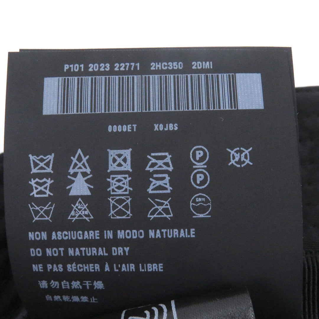 極美品□PRADA プラダ 2HC350 Re-Nylon トライアングルロゴ 三角プレート バケットハット 帽子 ブラック L イタリア製 正規品 メンズ