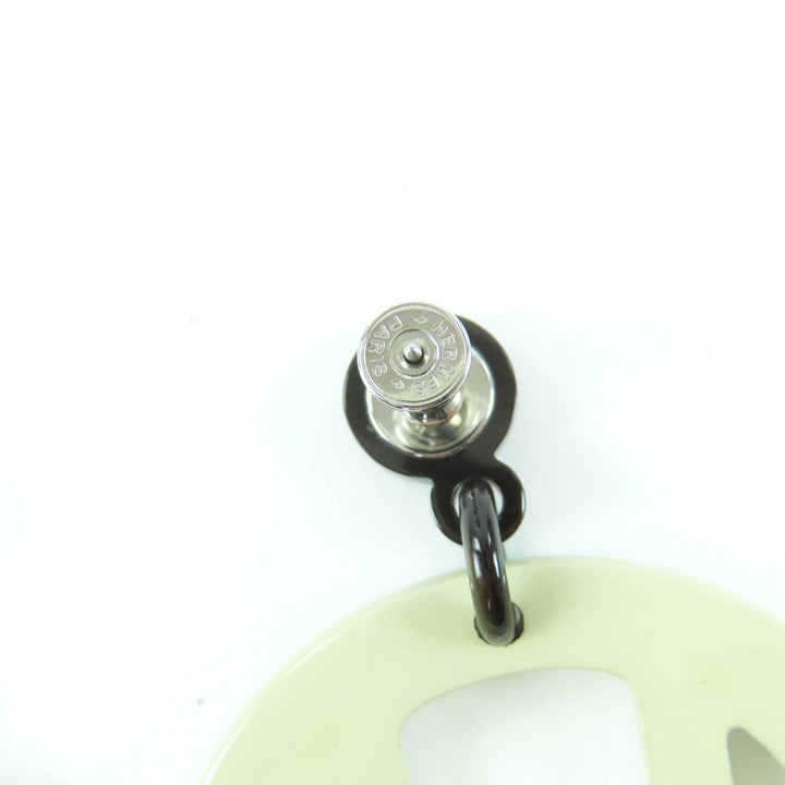 美品☆HERMES エルメス Hエキップ・ノーティックピアス バッファローホーンラッカー リュミェール ブルー アクセサリー レディース