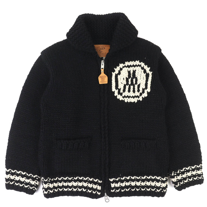 美品△MONCLER GENIUS KANAT モンクレールジーニアス カナタ SWEATER ウール100％ ロゴ フルジップ カウチン ニット セーター 36 正規品