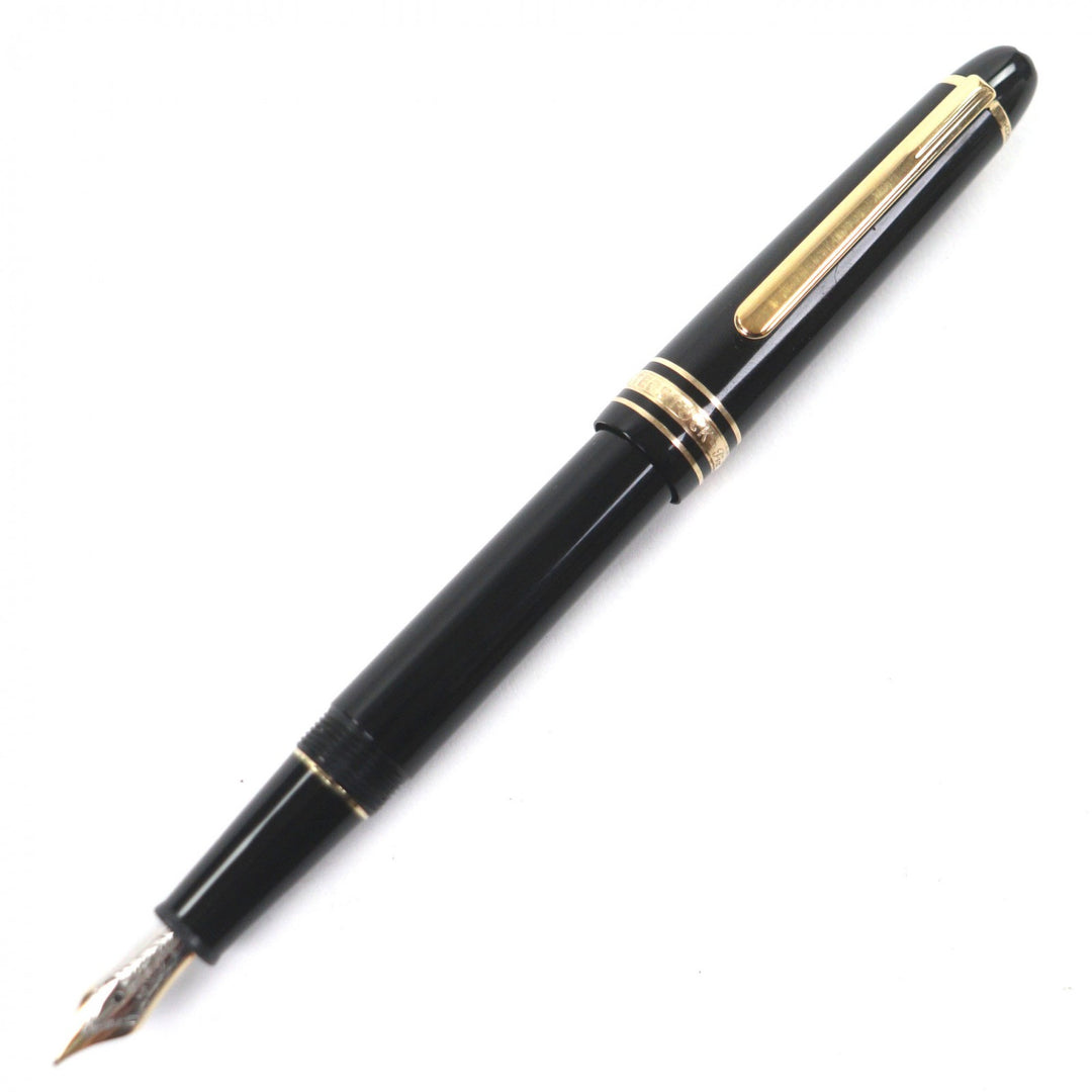 美品▼MONTBLANC モンブラン マイスターシュテュック クラシック 145 ペン先14K Fニブ ホワイトスター 万年筆 ブラック ゴールド ドイツ