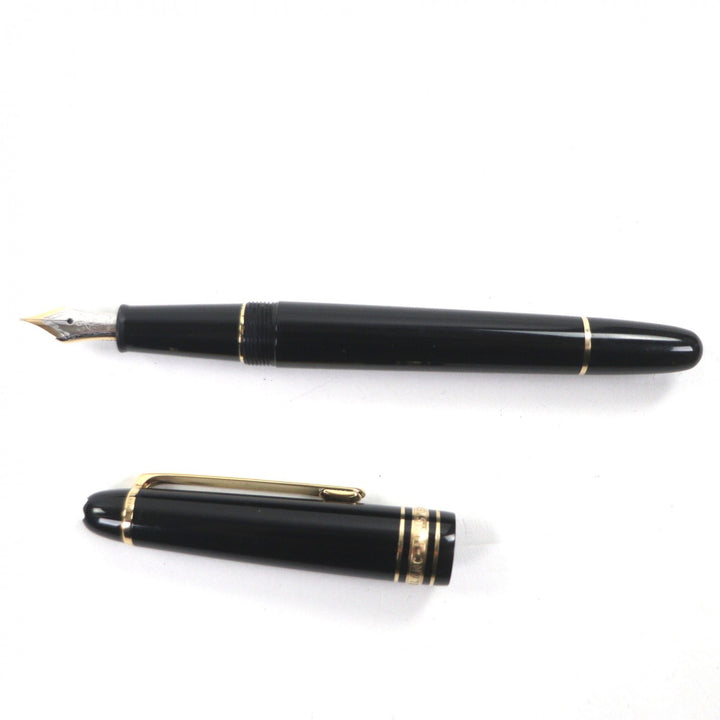 美品▼MONTBLANC モンブラン マイスターシュテュック クラシック 145 ペン先14K Fニブ ホワイトスター 万年筆 ブラック ゴールド ドイツ