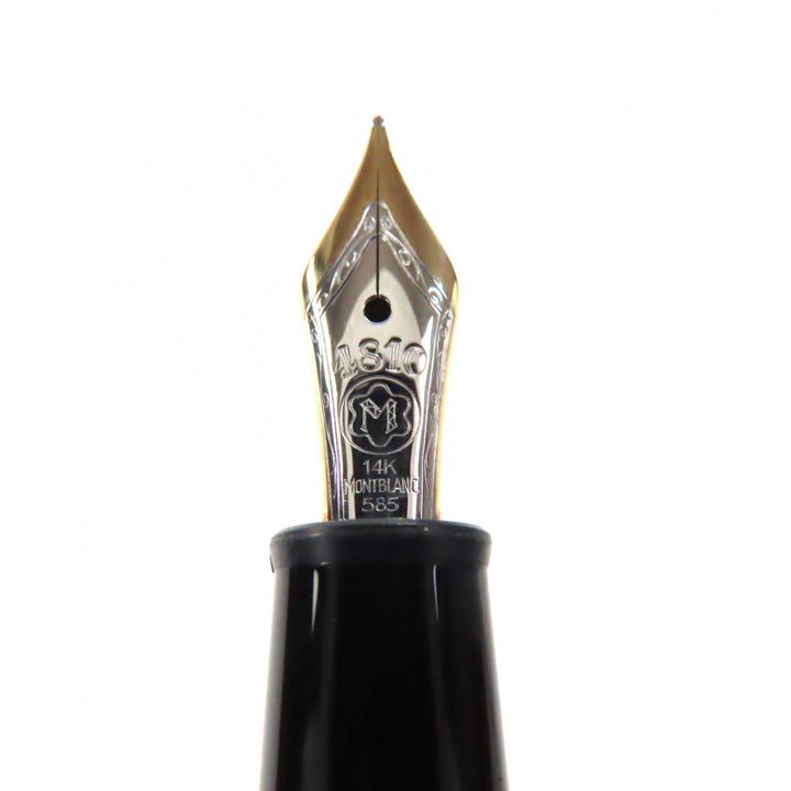 美品▼MONTBLANC モンブラン マイスターシュテュック クラシック 145 ペン先14K Fニブ ホワイトスター 万年筆 ブラック ゴールド ドイツ