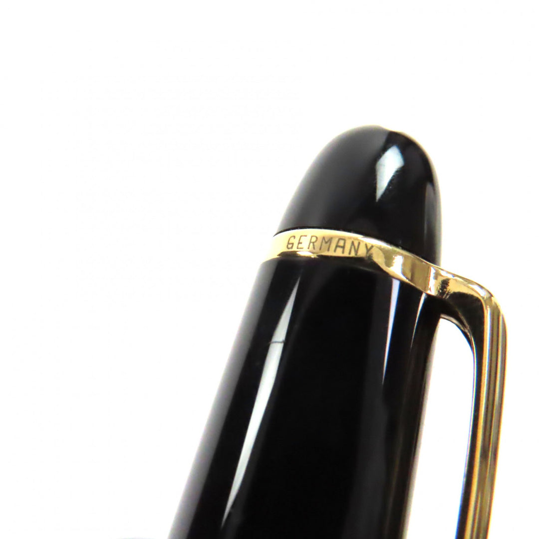 美品▼MONTBLANC モンブラン マイスターシュテュック クラシック 145 ペン先14K Fニブ ホワイトスター 万年筆 ブラック ゴールド ドイツ