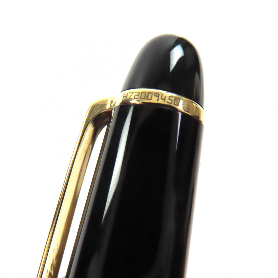 美品▼MONTBLANC モンブラン マイスターシュテュック クラシック 145 ペン先14K Fニブ ホワイトスター 万年筆 ブラック ゴールド ドイツ