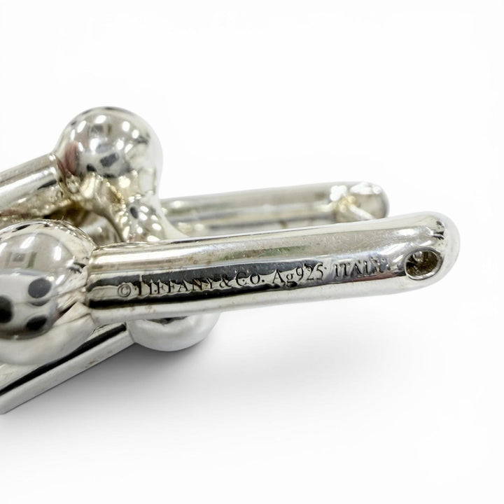 極美品☆TIFFANY&amp;Co. ティファニー ハードウェア グラジュエイテッドリンク ピアス AG925 シルバー イタリア製 重量22.9g レディース