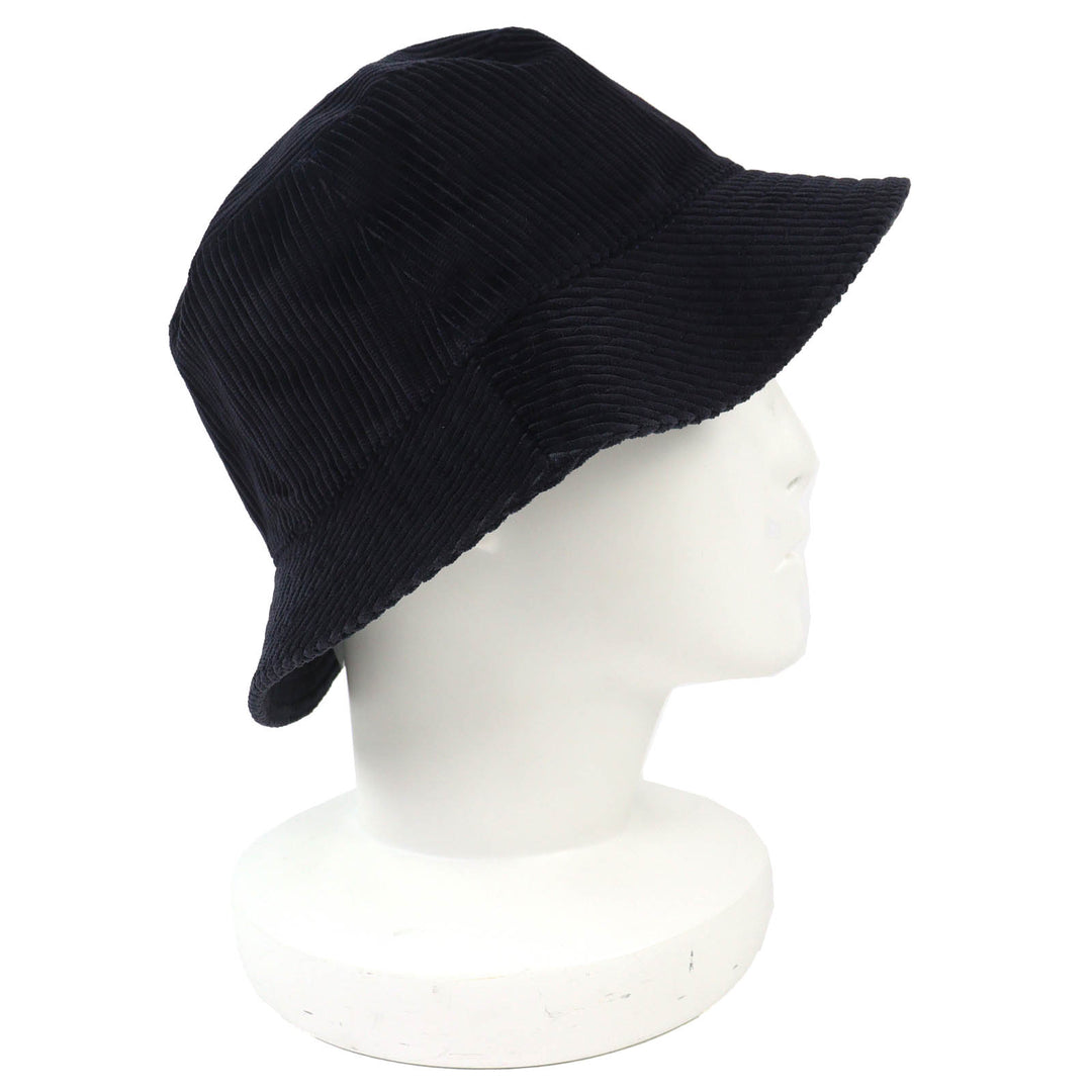 未使用品△DIOR ディオールオム 293C906Q6022 ダイヤモンドCDロゴ 裏地オブリーク コーデュロイ バケットハット 帽子 ネイビー 59 正規品