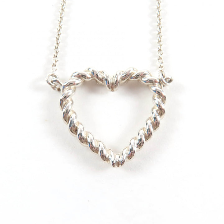 極美品★TIFFANY&amp;Co. ティファニー 925 ハートツイスト ネックレス ペンダント アクセサリー シルバー 重量5.73g レディース