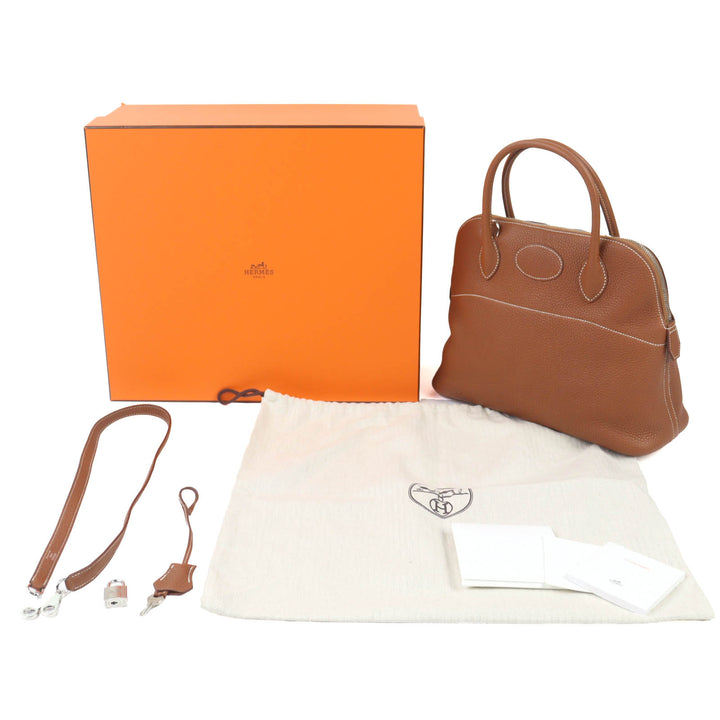 未使用品◇HERMES エルメス ボリード31 トリヨンクレマンス シルバー金具 ハンドバッグ ゴールド Y刻印 箱・保存袋付き 仏製 レディース