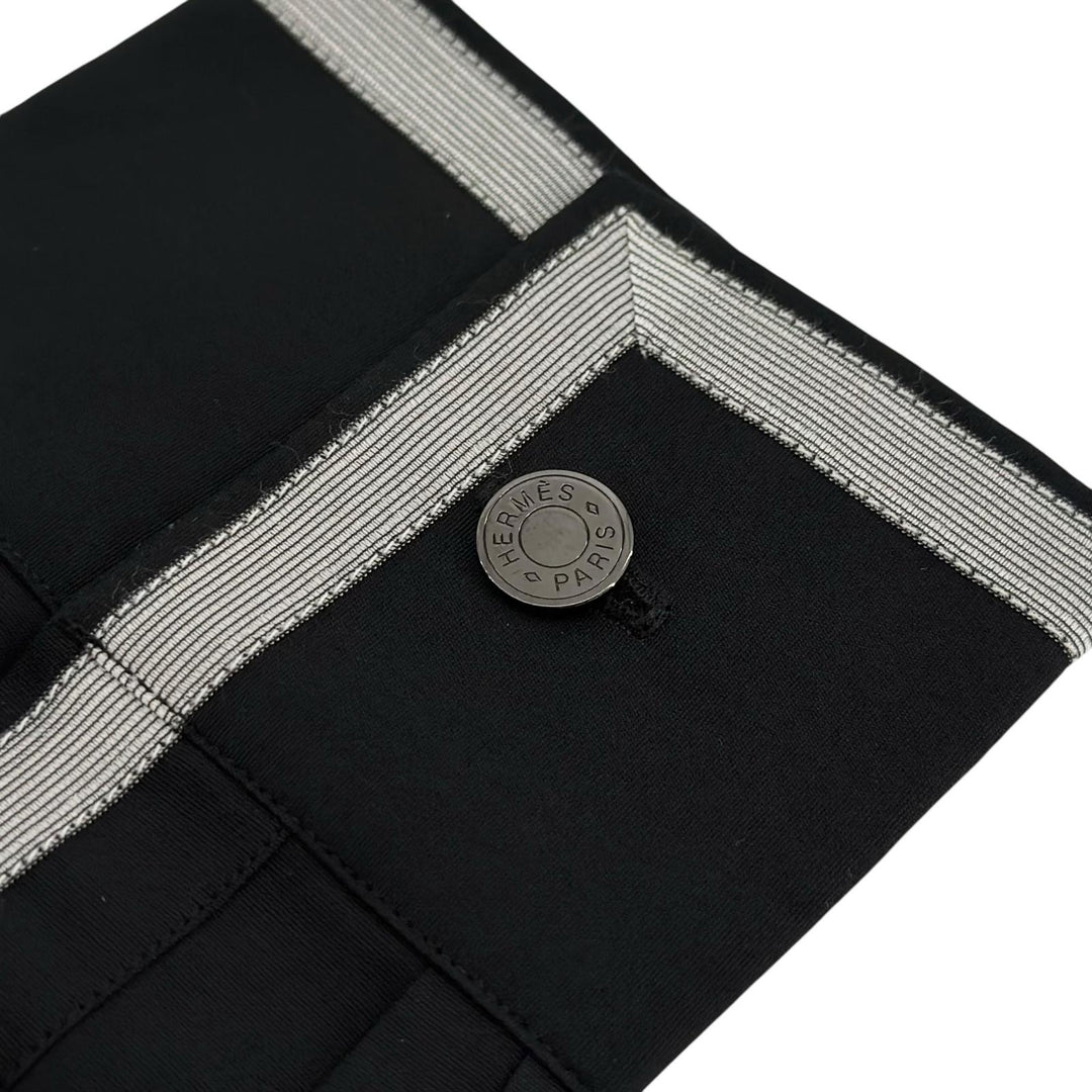 極美品▲HERMES エルメス コットン100％ 比翼仕立て セリエボタン 長袖シャツ ブラック 40 フランス製 正規品 メンズ