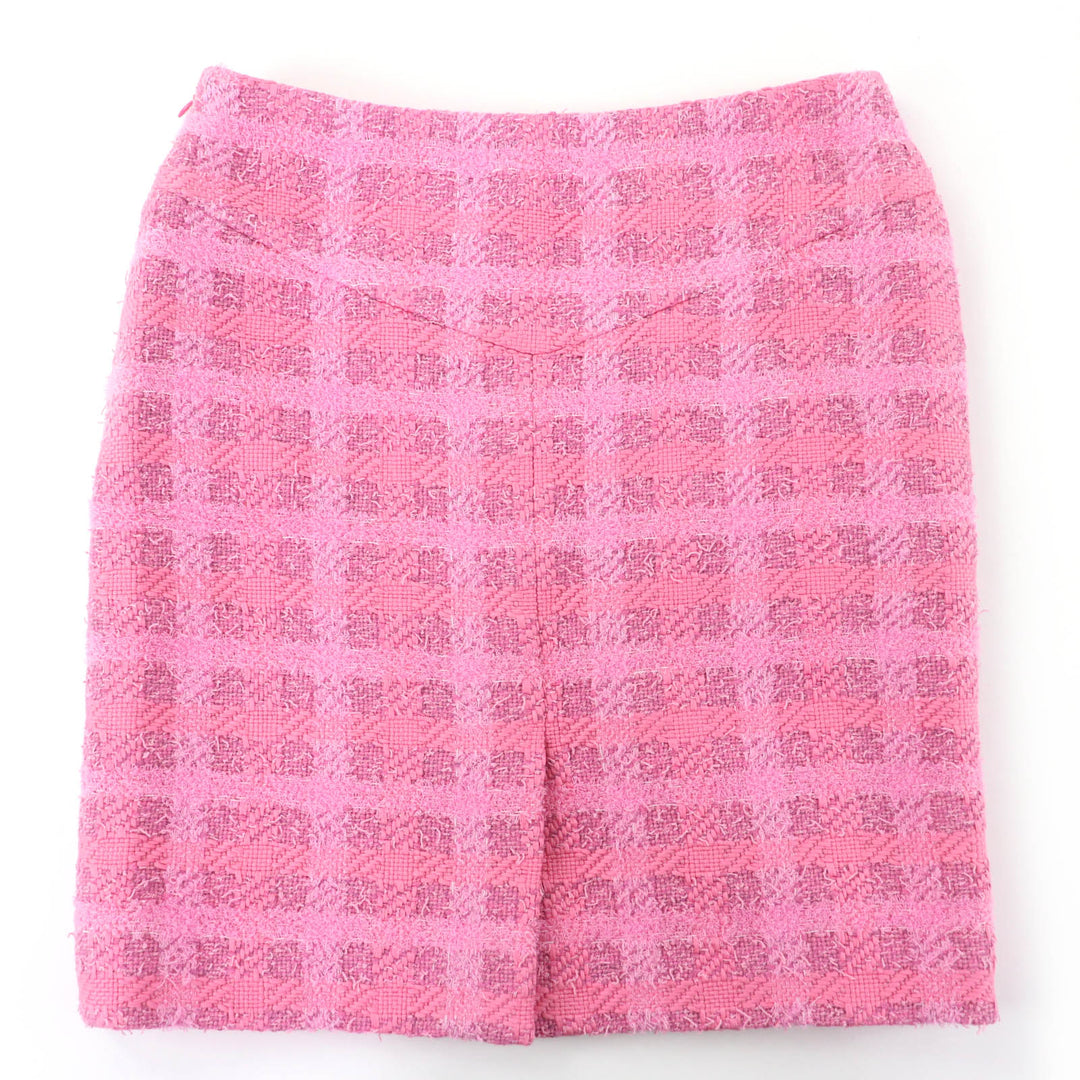 極美品☆CHANEL シャネル 24P P76729V68549 ココマーク ランウェイ着用 LOOK7 ツイードスカート ピンク 36 フランス製 正規品 レディース