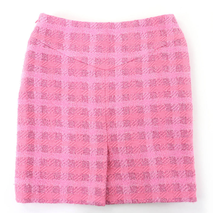 極美品☆CHANEL シャネル 24P P76729V68549 ココマーク ランウェイ着用 LOOK7 ツイードスカート ピンク 36 フランス製 正規品 レディース