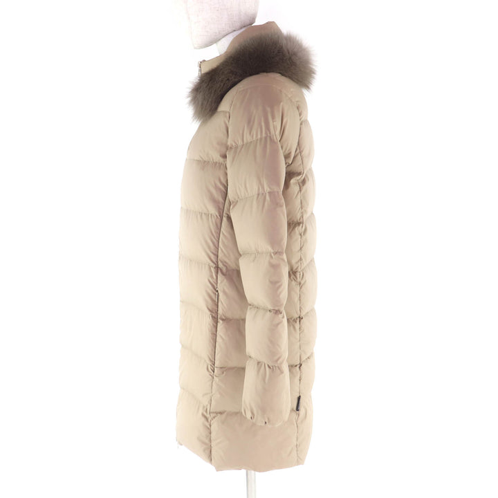 極美品★DUVETICA デュベティカ D.5430N00/1162-FGN LEXYDUE 襟元FOXファー ZIP UP ダウンコート ベージュ 40 ブルガリア製 正規品