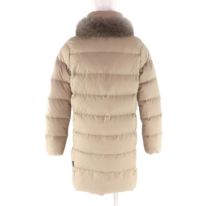 極美品★DUVETICA デュベティカ D.5430N00/1162-FGN LEXYDUE 襟元FOXファー ZIP UP ダウンコート ベージュ 40 ブルガリア製 正規品