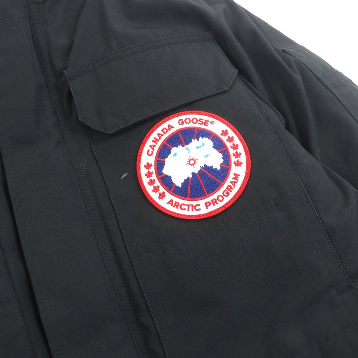 美品○CANADA GOOSE カナダグース 4567JM R CITADEL コヨーテファー ロゴワッペン付き フーデッド ダウンジャケット S 正規品 メンズ