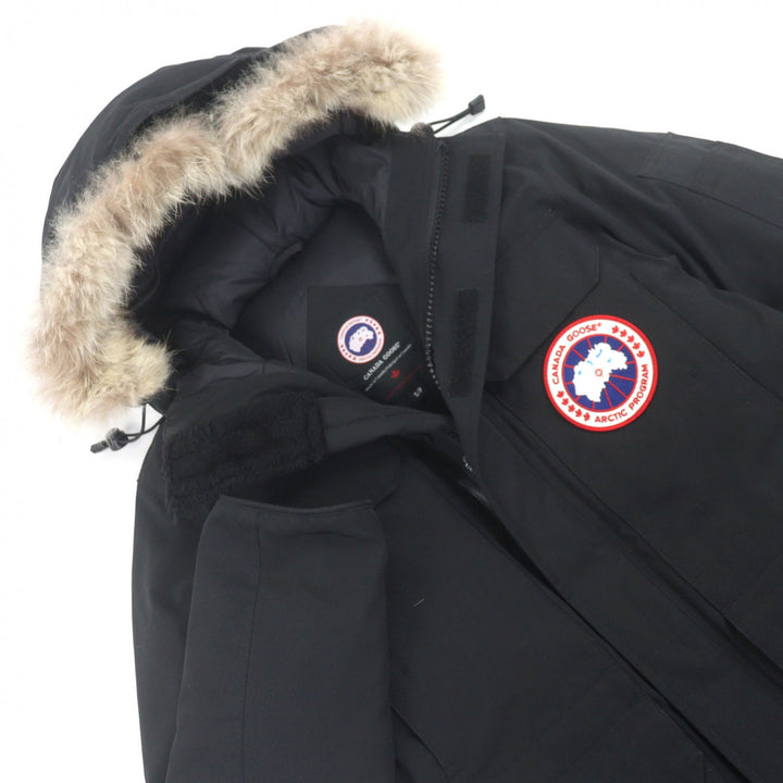 美品○CANADA GOOSE カナダグース 4567JM R CITADEL コヨーテファー ロゴワッペン付き フーデッド ダウンジャケット S 正規品 メンズ