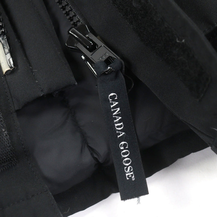 美品○CANADA GOOSE カナダグース 4567JM R CITADEL コヨーテファー ロゴワッペン付き フーデッド ダウンジャケット S 正規品 メンズ