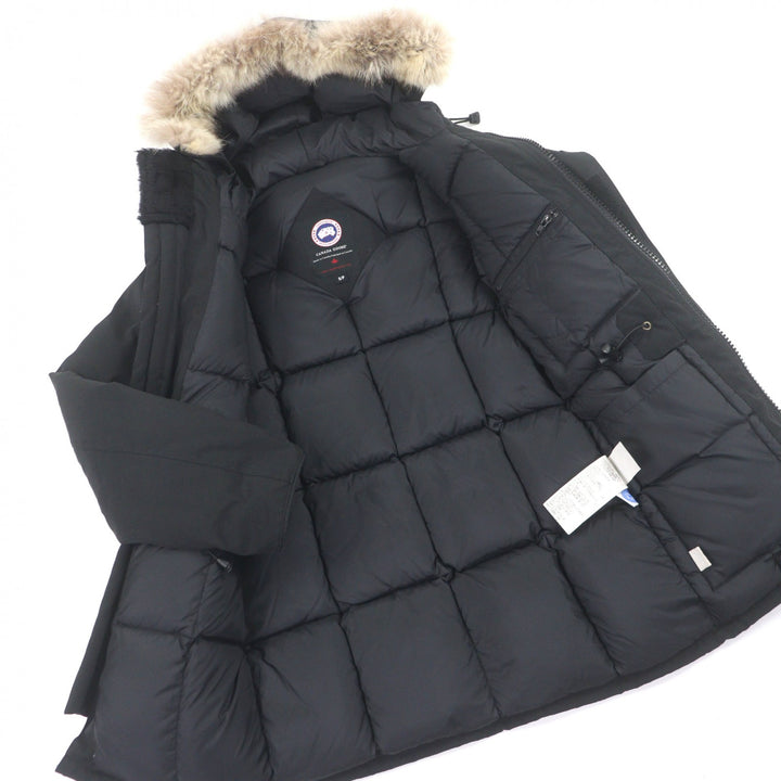 美品○CANADA GOOSE カナダグース 4567JM R CITADEL コヨーテファー ロゴワッペン付き フーデッド ダウンジャケット S 正規品 メンズ