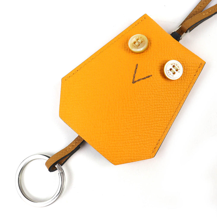 極美品△HERMES エルメス プティアッシュ イブトン クロシェット ヴォーエプソン ジョーヌドール ビスキュイ ネックレス 箱付 フランス製