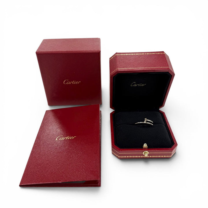 極美品◇Cartier カルティエ 923ADM B4226000 ジュストアンクル SM リング AU750(WG) 指輪 64 (JP25号相当) 重量4.15g メンズ 箱付き