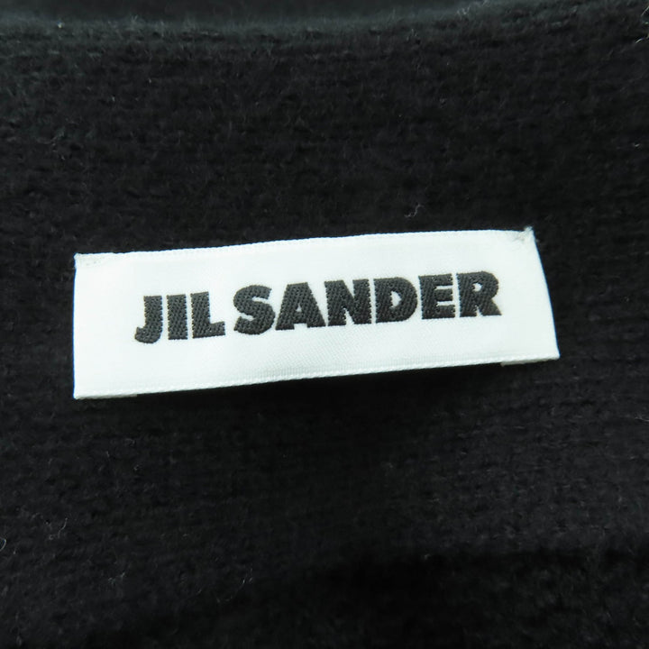 極美品☆JIL SANDER ジルサンダー 23AW J02MA0024 ウール 裾アシンメトリー ニット フレアスカート ブラック 34 伊製 正規品 レディース