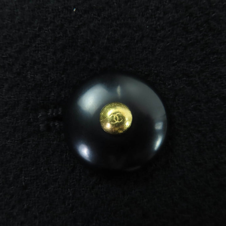 極美品☆CHANEL シャネル ヴィンテージ 95A P05381V03075 ココボタン ジャケット・スカート セットアップ ブラック 40 フランス製 正規品