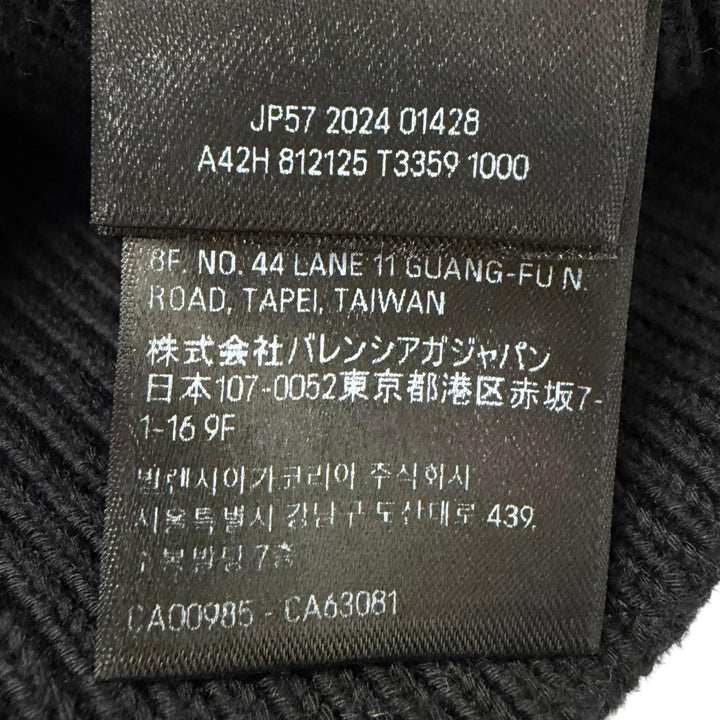 美品□BALENCIAGA バレンシアガ 24AW 812125 コットン ウール リブ編み 長袖ニット セーター ブラック XS イタリア製 正規品 メンズ