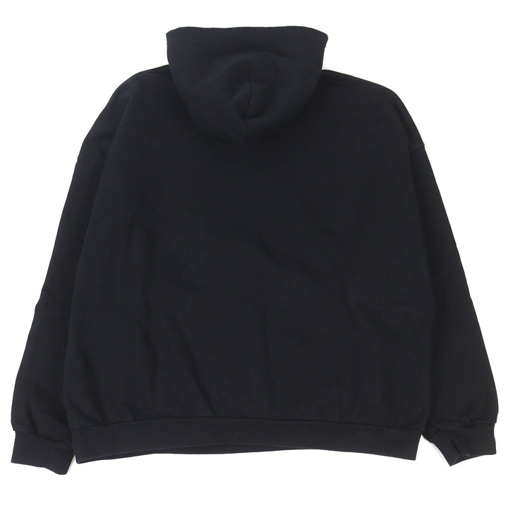 美品△BALENCIAGA バレンシアガ 22SS 674986 コットン100％ ユーズド加工 カレッジロゴプリント パーカー ブラック 2 正規品 メンズ
