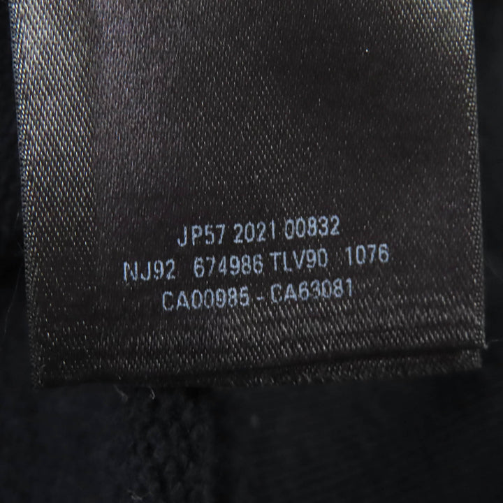 美品△BALENCIAGA バレンシアガ 22SS 674986 コットン100％ ユーズド加工 カレッジロゴプリント パーカー ブラック 2 正規品 メンズ