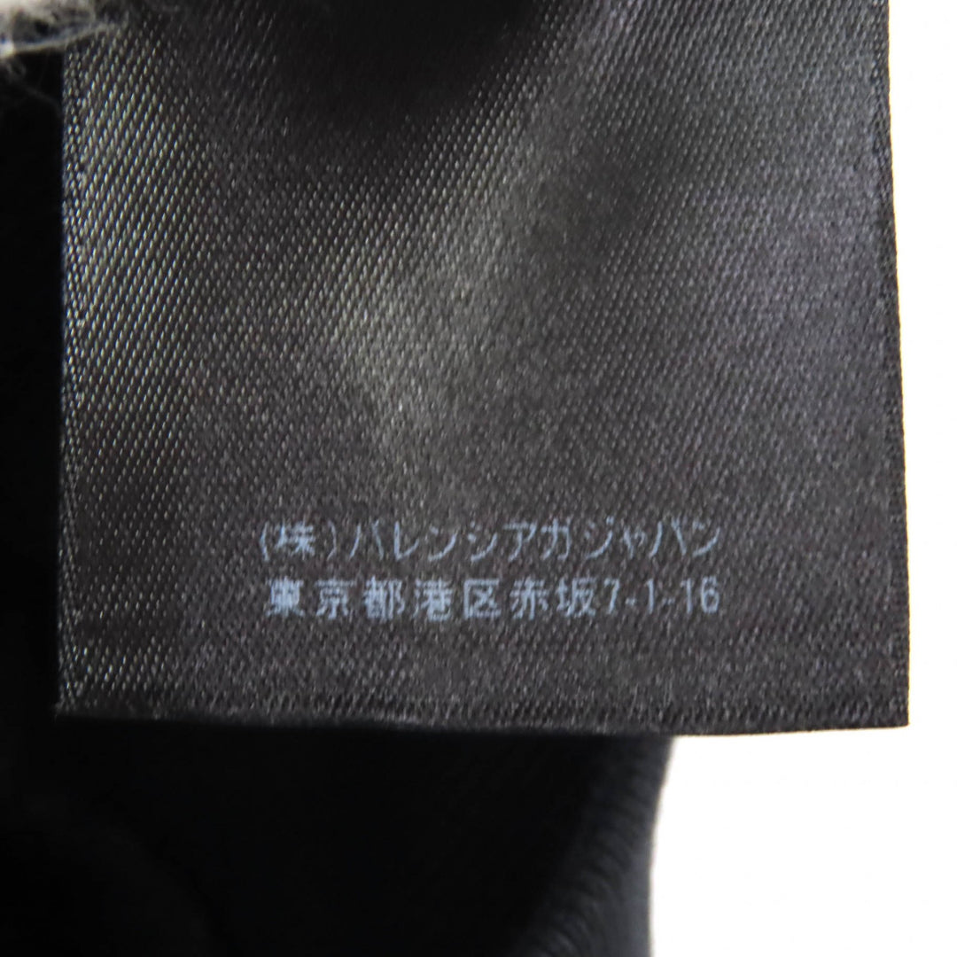 美品△BALENCIAGA バレンシアガ 22SS 674986 コットン100％ ユーズド加工 カレッジロゴプリント パーカー ブラック 2 正規品 メンズ