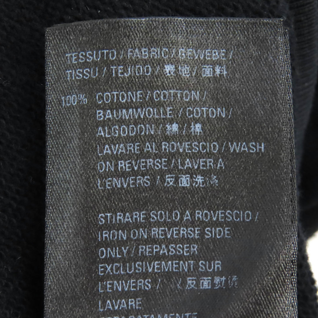 美品△BALENCIAGA バレンシアガ 22SS 674986 コットン100％ ユーズド加工 カレッジロゴプリント パーカー ブラック 2 正規品 メンズ