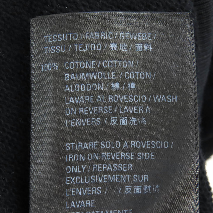 美品△BALENCIAGA バレンシアガ 22SS 674986 コットン100％ ユーズド加工 カレッジロゴプリント パーカー ブラック 2 正規品 メンズ
