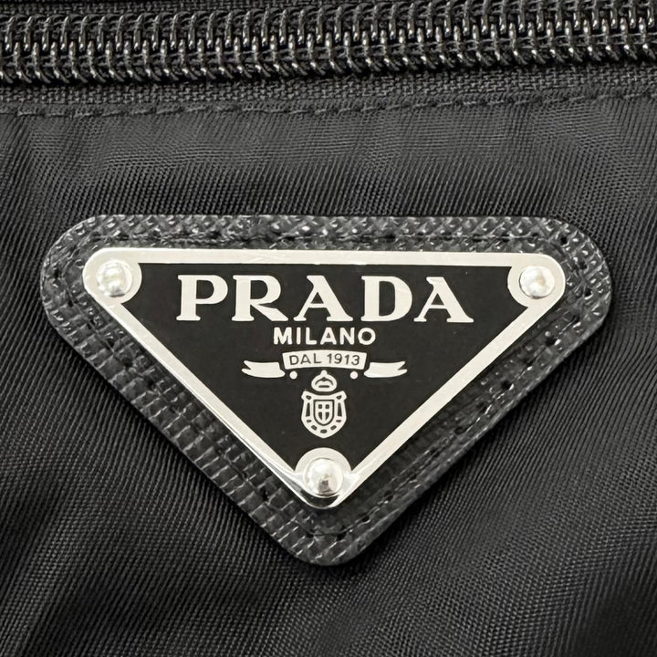 美品□PRADA プラダ 2022年製 UJP209 トライアングルロゴ Re-Nylon テクニカルコットン ジョガーパンツ ブラック S イタリア製 正規品