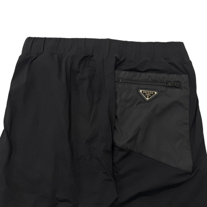 美品□PRADA プラダ 2022年製 UJP209 トライアングルロゴ Re-Nylon テクニカルコットン ジョガーパンツ ブラック S イタリア製 正規品