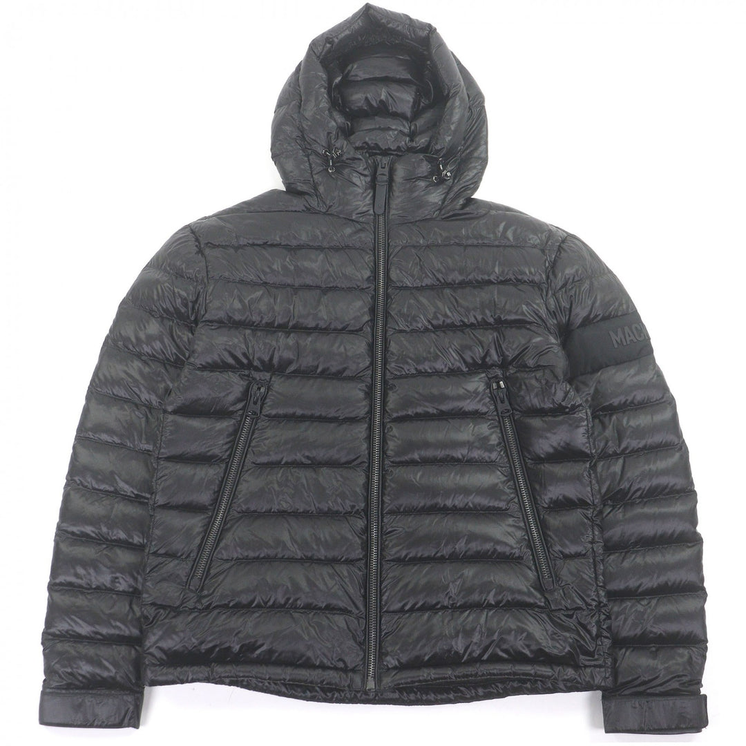 極美品□MACKAGE マッカージュ KEAGAN-RS リサイクルナイロン ジップアップ フーデッド ライトダウンジャケット ブラック 40 メンズ