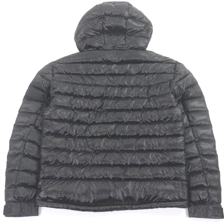 極美品□MACKAGE マッカージュ KEAGAN-RS リサイクルナイロン ジップアップ フーデッド ライトダウンジャケット ブラック 40 メンズ