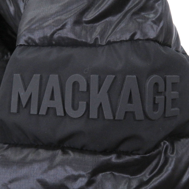 極美品□MACKAGE マッカージュ KEAGAN-RS リサイクルナイロン ジップアップ フーデッド ライトダウンジャケット ブラック 40 メンズ