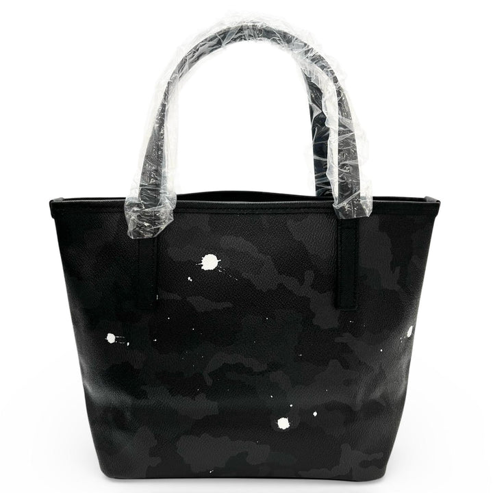未使用品▲GENTIL BANDIT ジャンティバンティ スプラッシュペイント ブラックカモ レザーハンドバッグ ブラック 日本製 レディース
