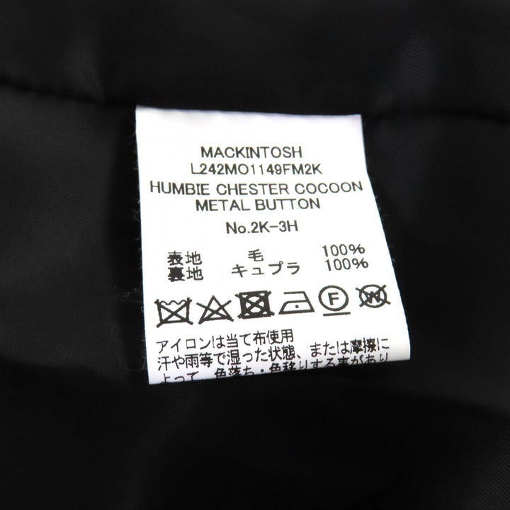 未使用品★Mackintosh マッキントッシュ 24AW L242MO1149FM2K HUMBIE CHESTER COCOON ウール100％ コート ブラック 8 ハンガー付 正規品