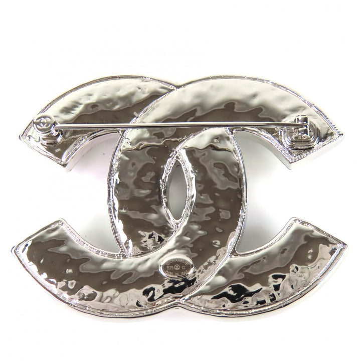 極美品△CHANEL シャネル B25C ココマーク CCロゴ ブローチ シルバー 箱付き イタリア製 レディース 大人気 オススメ◎