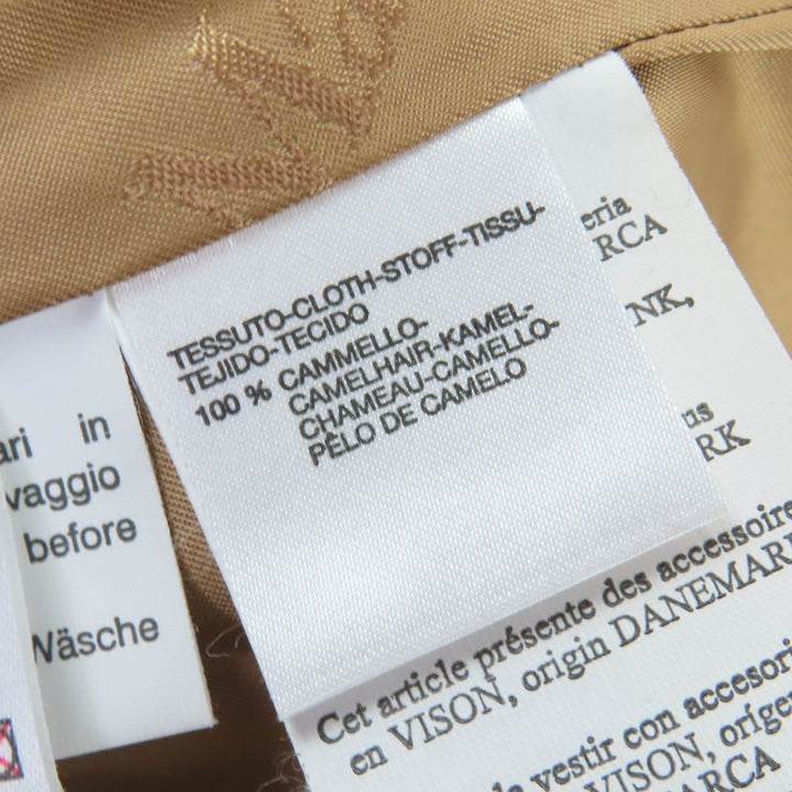 極美品☆Max Mara マックスマーラ キャメル100% 襟ミンクファー付 ロング丈 コート キャメル 40 イタリア製 正規品 レディース