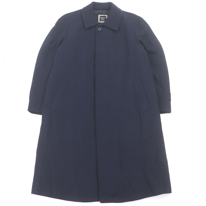 美品□Christian Dior MONSIEUR クリスチャンディオールムッシュ ヴィンテージ カシミヤ100% ステンカラーコート ネイビー M メンズ