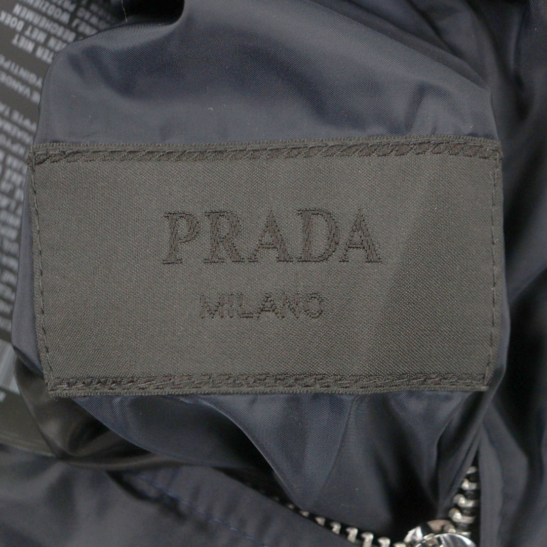 良品▼PRADA プラダ 2022年製 SGB223 トライアングルロゴ 三角プレート 中綿入 リバーシブル ジップアップ ジャケット 46 正規品 メンズ