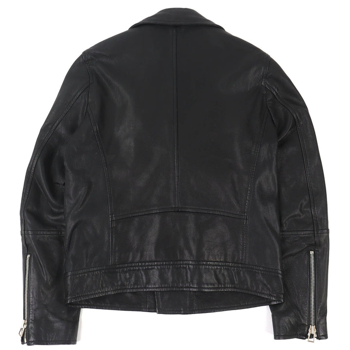美品△PS Paul Smith ピーエス ポールスミス 934RLB ゴートスキン ライダースジャケット ブラック S 正規品 メンズ