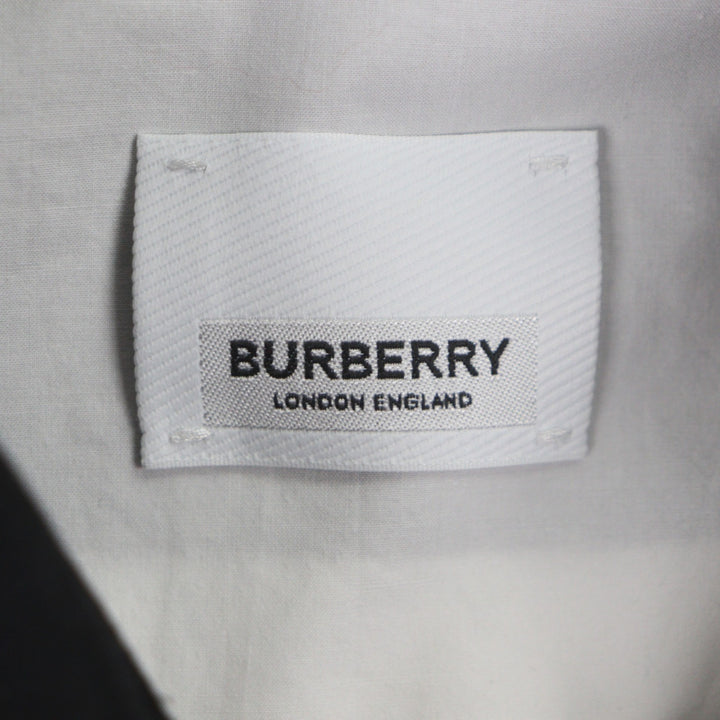 美品▼BURBERRY バーバリー 8051924 コットン100% マルチカラー ショートスリーブ 半袖シャツ ブラック ブルー ホワイト S 正規品