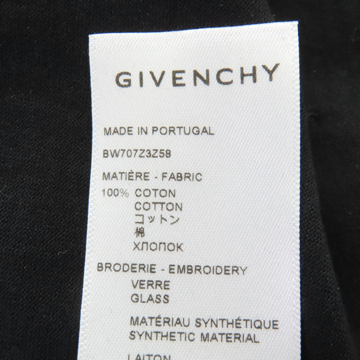 極美品☆GIVENCHY ジバンシィ BW707Z3Z58 コットン100％ アニマル柄 フロント装飾 半袖Ｔシャツ イエロー ブラック L 正規品 レディース