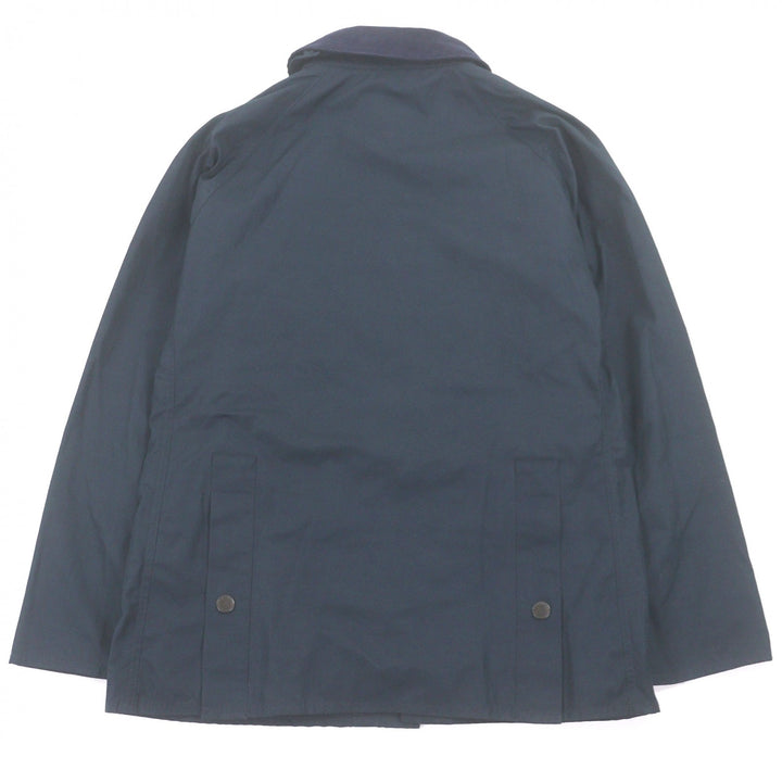 極美品□Barbour バブアー 241MCAS125 襟コーデュロイ 裏チェック柄 カバーオール ブルゾンジャケット ネイビー 36 正規品 メンズ