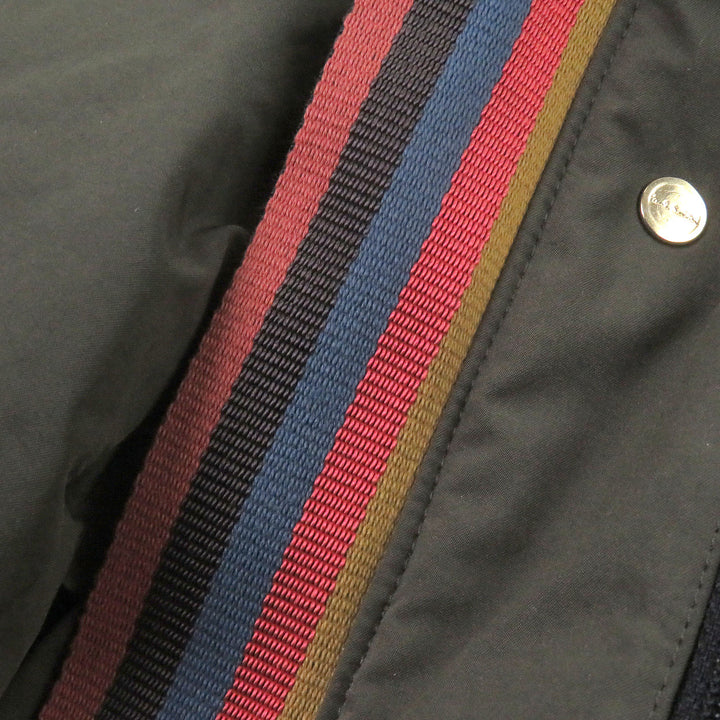 極美品□Paul Smith ポールスミス フランス産ダウン使用 ファーフーデッド ダウンコート ダウンジャケット カーキ S 正規品 メンズ
