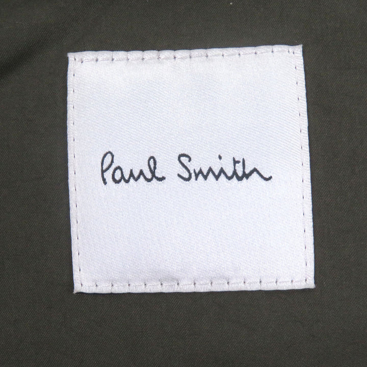 極美品□Paul Smith ポールスミス フランス産ダウン使用 ファーフーデッド ダウンコート ダウンジャケット カーキ S 正規品 メンズ